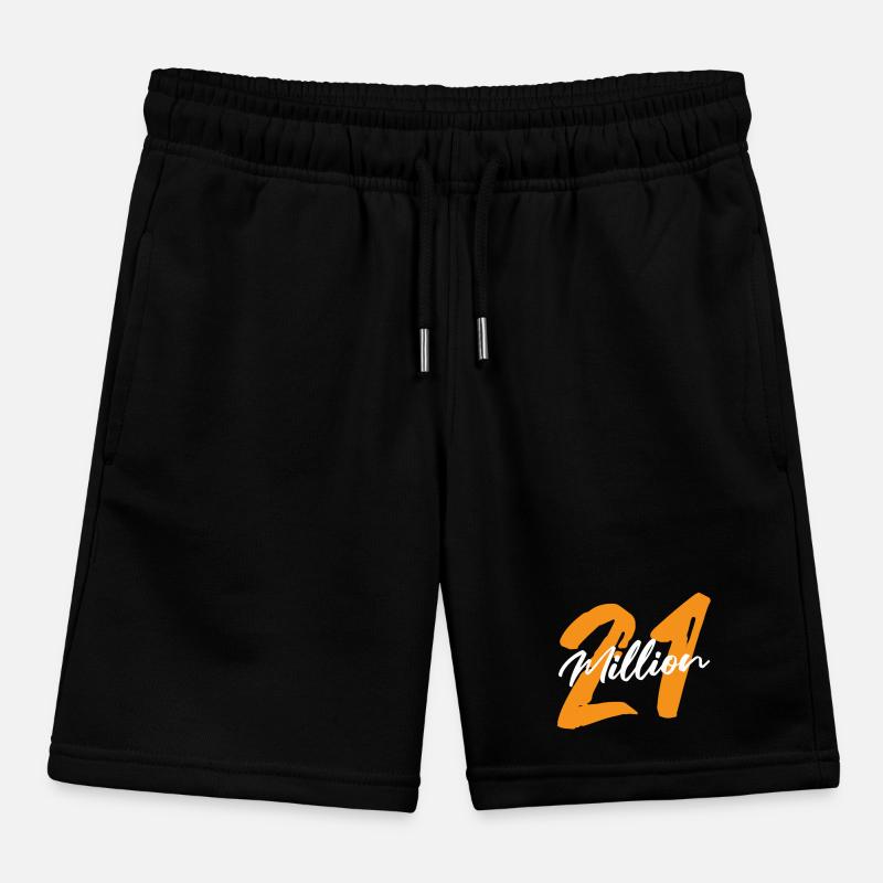 21 Million Bitcoin Blockchain Cryptocurrency Kids Organic Sweat Shorts by Stanley/Stella