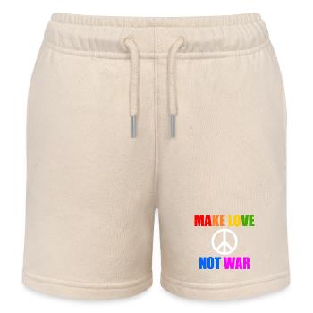 Make love not war - Kinder Organic Joggingshorts Mini Bolter von Stanley/Stella - Natur - Vorne