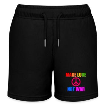 Make love not war - Short de jogging enfant bio Stanley/Stella - noir - Devant