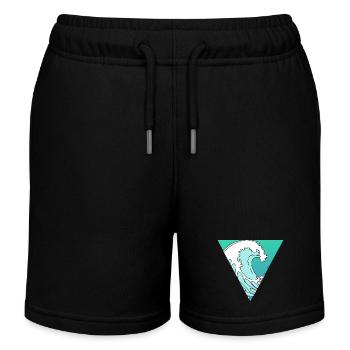 Wave in triangle - Kids Organic Sweat Shorts by Stanley/Stella - black - Front