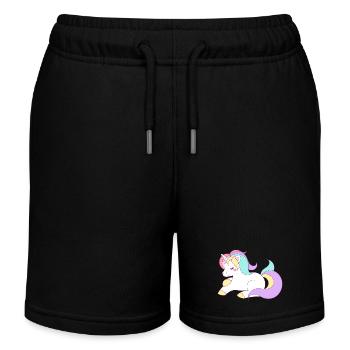 Einhorn - Kinder Organic Joggingshorts Mini Bolter von Stanley/Stella - Schwarz - Vorne