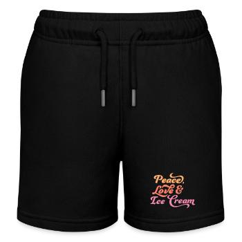 Eis - Kinder Organic Joggingshorts Mini Bolter von Stanley/Stella - Schwarz - Vorne