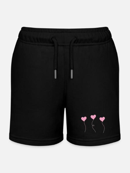 cœur - Short de jogging enfant bio Stanley/Stella - noir