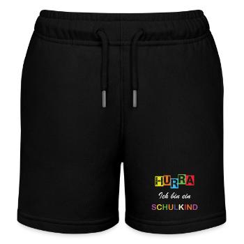 Hurra ich bin ein Schulkind Einschulung Schule - Kinder Organic Joggingshorts Mini Bolter von Stanley/Stella - Schwarz - Vorne