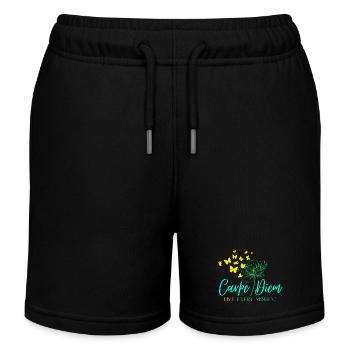 Carpe Diem VIVEZ CHAQUE INSTANT - Short de jogging enfant bio Stanley/Stella - noir - Devant