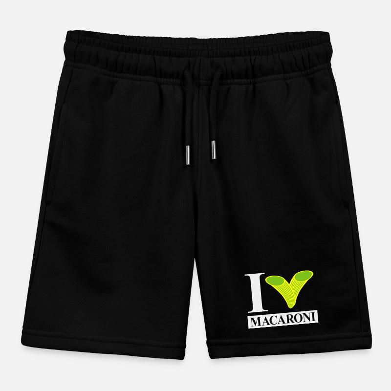 I love macaroni Kids Organic Sweat Shorts by Stanley/Stella