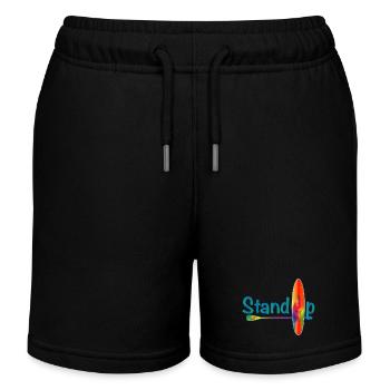 Lettrage de pagaie debout avec paddle board - Short de jogging enfant bio Stanley/Stella - noir - Devant