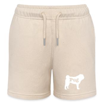 Pug - Kids Organic Sweat Shorts by Stanley/Stella - soft Ecru - Front
