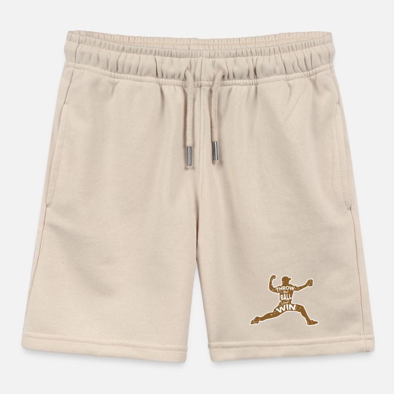 Baseball throw Kids Organic Sweat Shorts by Stanley/Stella