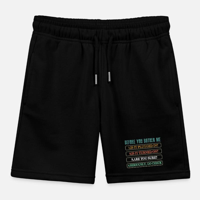 Information Technology Tech Technical Support Kids Organic Sweat Shorts by Stanley/Stella