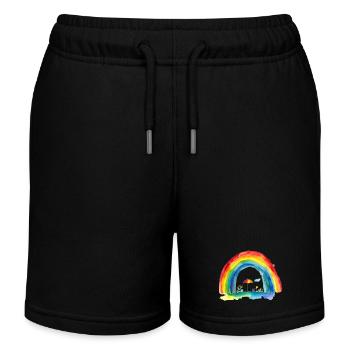 Regenbogen - Kinder Organic Joggingshorts Mini Bolter von Stanley/Stella - Schwarz - Vorne