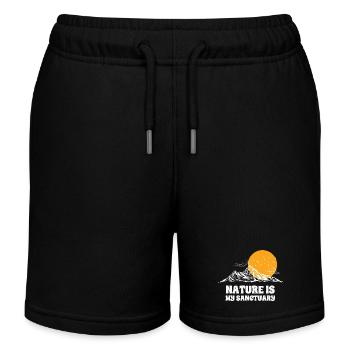 Nature, mountains, I love nature - Kids Organic Sweat Shorts by Stanley/Stella - black - Front