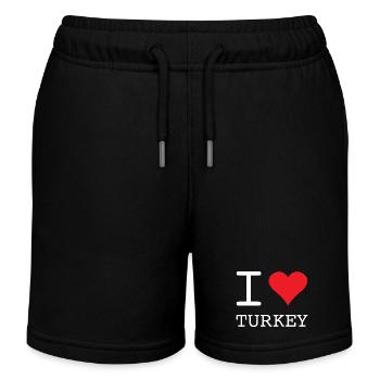 I LOVE TURKEY Türkei - Kinder Organic Joggingshorts Mini Bolter von Stanley/Stella - Schwarz - Vorne