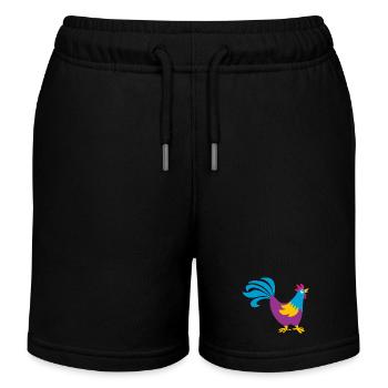 Hahn bunt Gockel Bauernhof tierisch Ostern Tiere - Kinder Organic Joggingshorts Mini Bolter von Stanley/Stella - Schwarz - Vorne