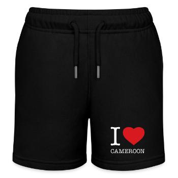 I LOVE CAMEROON Kamerun - Kids Organic Sweat Shorts by Stanley/Stella - black - Front