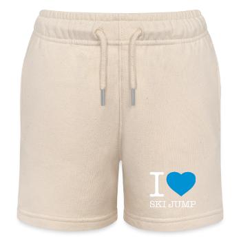 I LOVE SKI JUMP Skispringen - Kinder Organic Joggingshorts Mini Bolter von Stanley/Stella - Natur - Vorne