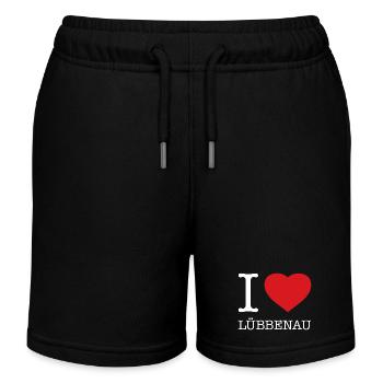 I LOVE LÜBBENAU - Kids Organic Sweat Shorts by Stanley/Stella - black - Front