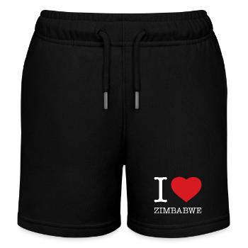 I LOVE ZIMBABWE Simbabwe - Kids Organic Sweat Shorts by Stanley/Stella - black - Front