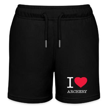 I LOVE ARCHERY - Kids Organic Sweat Shorts by Stanley/Stella - black - Front