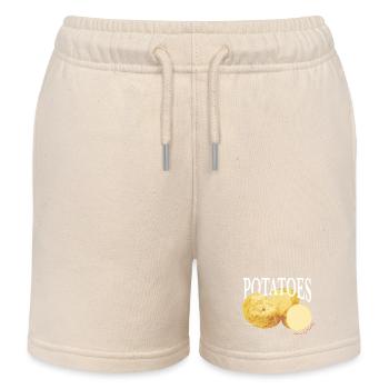 Pommes de terre – Retro Vegetable Statement - Short de jogging enfant bio Stanley/Stella - écru doux - Devant