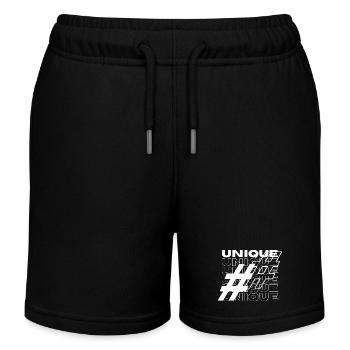 Unique Hashtag Typography - Kids Organic Sweat Shorts by Stanley/Stella - black - Front