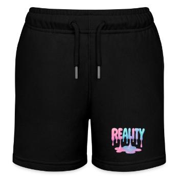 Reality - Dripping Pastel Font - Kids Organic Sweat Shorts by Stanley/Stella - black - Front