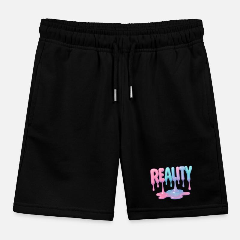 Reality - Dripping Pastel Font Kids Organic Sweat Shorts by Stanley/Stella