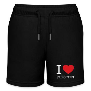 I Love St. Pölten - Kinder Organic Joggingshorts Mini Bolter von Stanley/Stella - Schwarz - Vorne