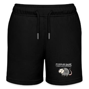 Possum Game Don't Look at the Possum Funny P - Kids Organic Sweat Shorts by Stanley/Stella - black - Front