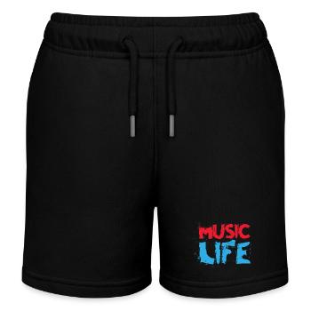 Music life - Kids Organic Sweat Shorts by Stanley/Stella - black - Front