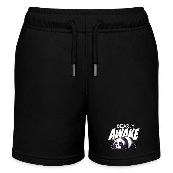 Früh erwachen Panda Illustration - Kinder Organic Joggingshorts Mini Bolter von Stanley/Stella - Schwarz - Vorne