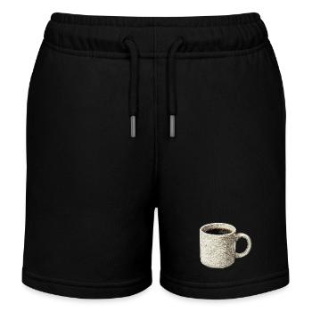 Bestickter Filterkaffee – Lungo (gedruckt) - Kinder Organic Joggingshorts Mini Bolter von Stanley/Stella - Schwarz - Vorne