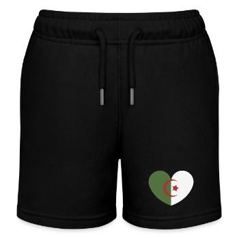 Algeria heart flag - Kids Organic Sweat Shorts by Stanley/Stella - black - Front