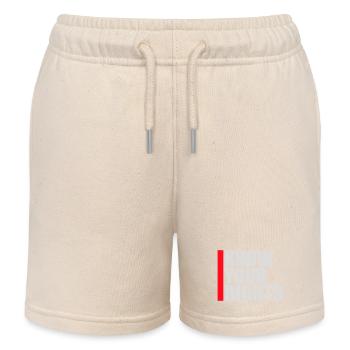 Know Your Rights Activism Justice Freedom - Kids Organic Sweat Shorts by Stanley/Stella - soft Ecru - Front
