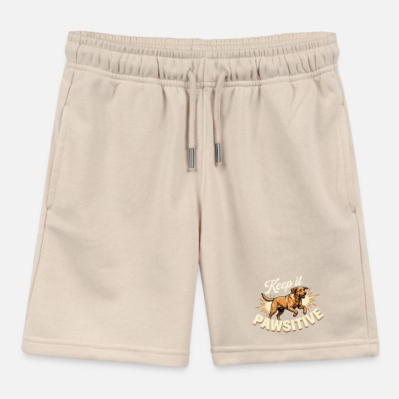 Keep it Pawsitive Foxred Labrador Retro Kids Organic Sweat Shorts by Stanley/Stella
