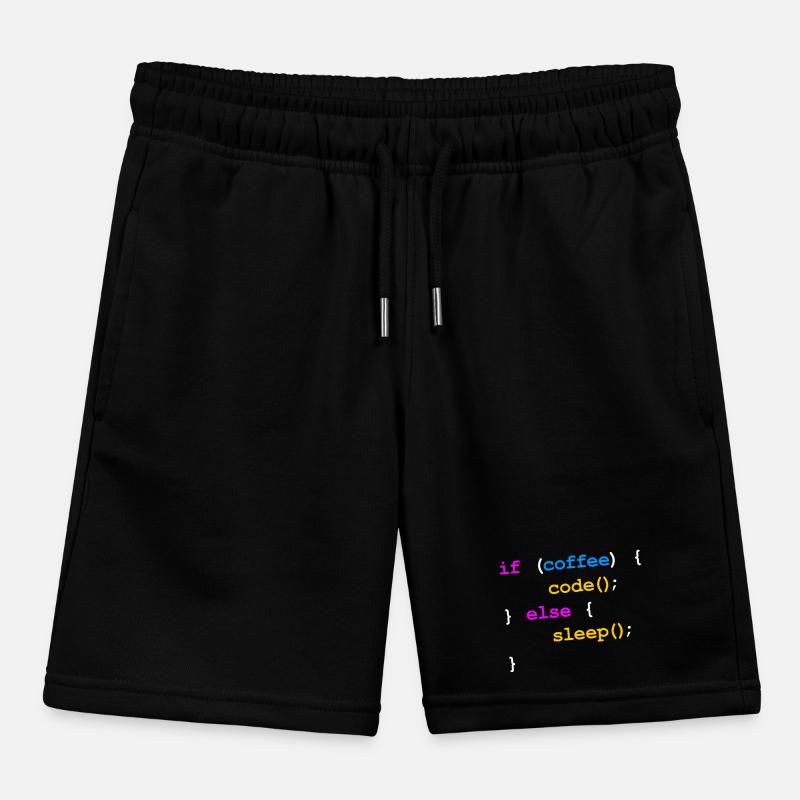 No Coffee No Code Programmer Computer Scientist Kids Organic Sweat Shorts by Stanley/Stella