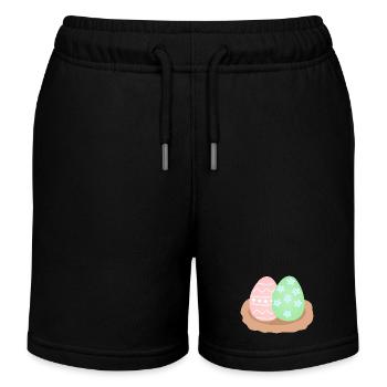 Pastell-Osterei-Duo im Nest - Kinder Organic Joggingshorts Mini Bolter von Stanley/Stella - Schwarz - Vorne