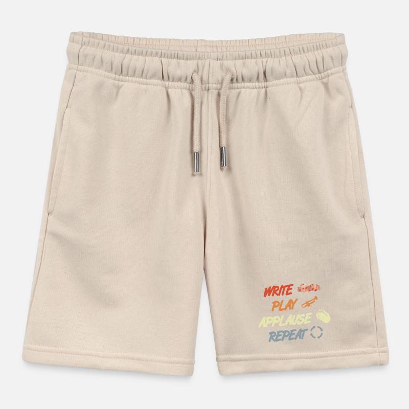 Write Play Applause Repeat Kids Organic Sweat Shorts by Stanley/Stella