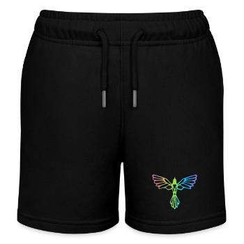 The flight of the multicolored bird - Kids Organic Sweat Shorts by Stanley/Stella - black - Front