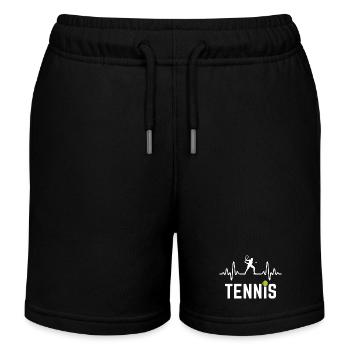 Tennis Herzschlag Tennisspieler - Kinder Organic Joggingshorts Mini Bolter von Stanley/Stella - Schwarz - Vorne
