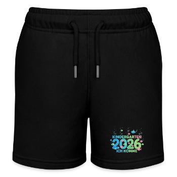 Kindergarten Ich komme 2026 Fische - Kinder Organic Joggingshorts Mini Bolter von Stanley/Stella - Schwarz - Vorne