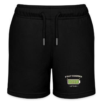 Full Battery – Ready for anything! - Kids Organic Sweat Shorts by Stanley/Stella - black - Front