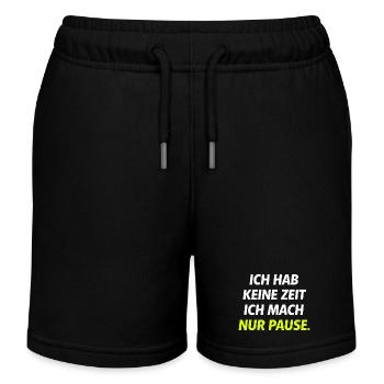 Ich hab keine Zeit Nur Pause - Kinder Organic Joggingshorts Mini Bolter von Stanley/Stella - Schwarz - Vorne