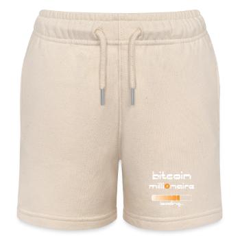 Satoshi Nakamoto Bitcoin Crypto Erfinder - Kinder Organic Joggingshorts Mini Bolter von Stanley/Stella - Natur - Vorne