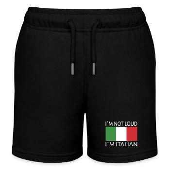 Italy Cool Saying - Kids Organic Sweat Shorts by Stanley/Stella - black - Front