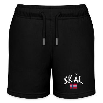 Norway Vacation Norge Fjords Travel Scandinavian - Kids Organic Sweat Shorts by Stanley/Stella - black - Front