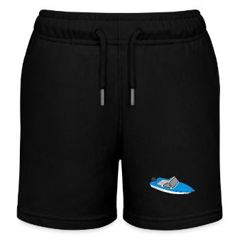 Boat GDR Comic Drawing Ostalgie Ossi Osten Ibis - Kids Organic Sweat Shorts by Stanley/Stella - black - Front