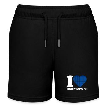 I Love Photovoltaik - Herz - Erneuerbare Energie - Kinder Organic Joggingshorts Mini Bolter von Stanley/Stella - Schwarz - Vorne