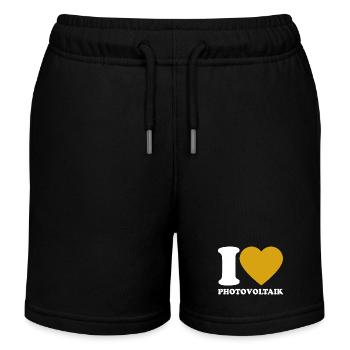 I Love Photovoltaik - Herz - Erneuerbare Energie - Kinder Organic Joggingshorts Mini Bolter von Stanley/Stella - Schwarz - Vorne