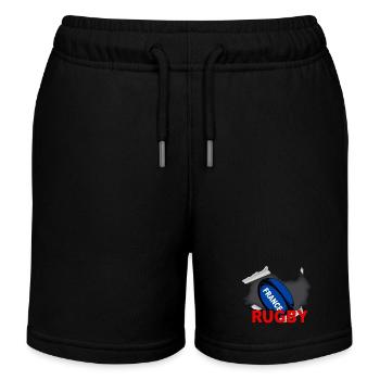 Frankreich Rugby - Kinder Organic Joggingshorts Mini Bolter von Stanley/Stella - Schwarz - Vorne